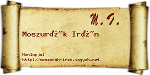 Moszurák Irén névjegykártya